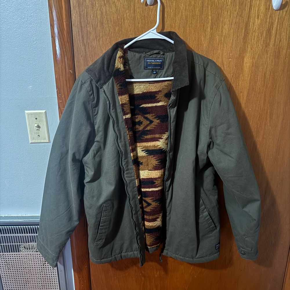 Green and Brown Lightweight Military Shirt Jacket